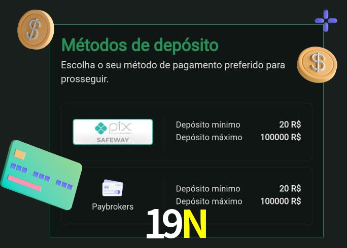 O cassino 19N oferece uma grande variedade de métodos de pagamento